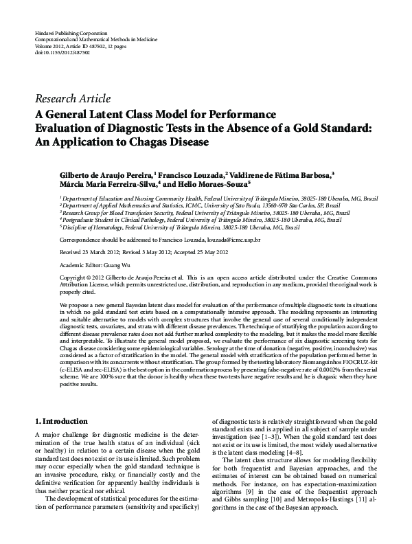 (PDF) A General Latent Class Model for Performance Evaluation of ...