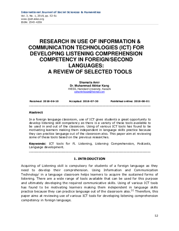(PDF) Research In Use Of Information & Communication Technologies (Ict ...