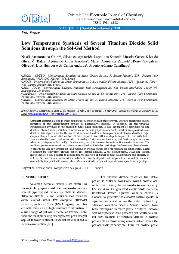(PDF) Low Temperature Synthesis of Several Titanium Dioxide Solid ...