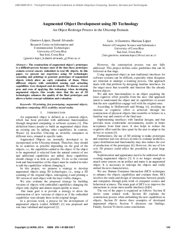 (PDF) Augmented Object Development using 3D Technology - An Object ...