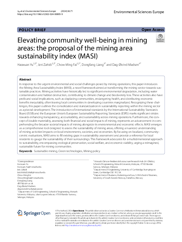 (PDF) Elevating community well-being in mining areas: the proposal of ...