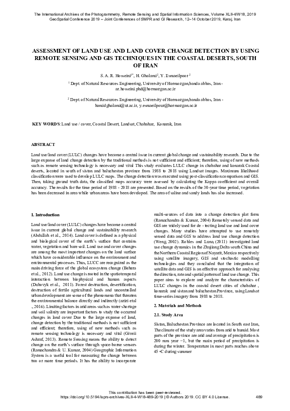 (PDF) Assessment of Land Use and Land Cover Change Detection by Using ...