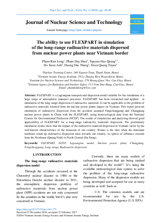 (PDF) The ability to use FLEXPART in simulation of the long-range ...