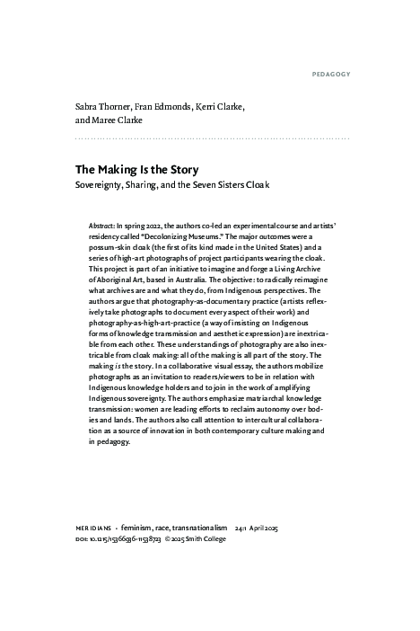 (PDF) The Making IS the Story: Sovereignty, Sharing, and the Seven ...