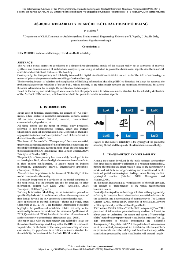 (PDF) As-Built Reliability in Architectural Hbim Modeling