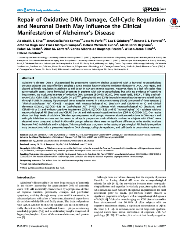 (PDF) Repair of Oxidative DNA Damage, Cell-Cycle Regulation and ...