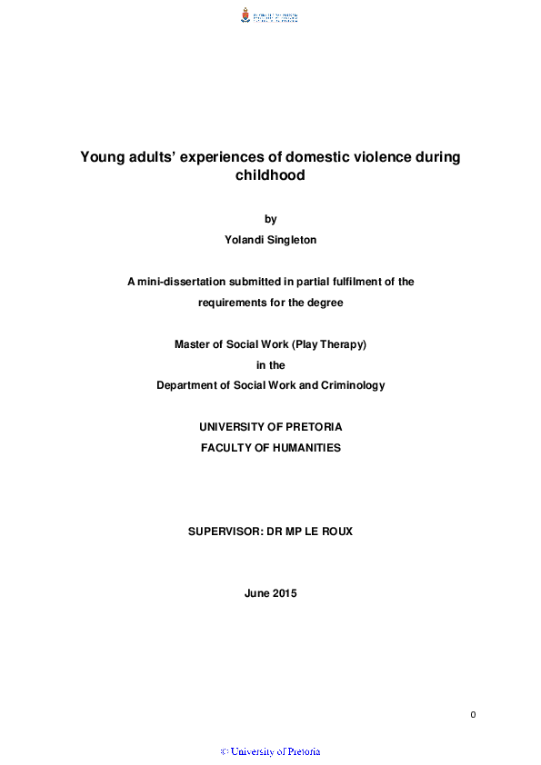 (PDF) Young adults' experiences of domestic violence during childhood