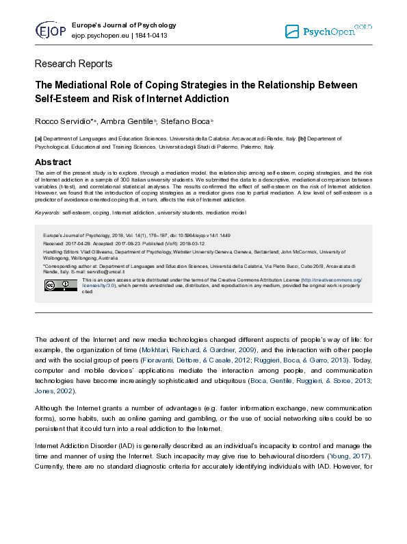 (PDF) The mediational role of coping strategies in the relationship ...