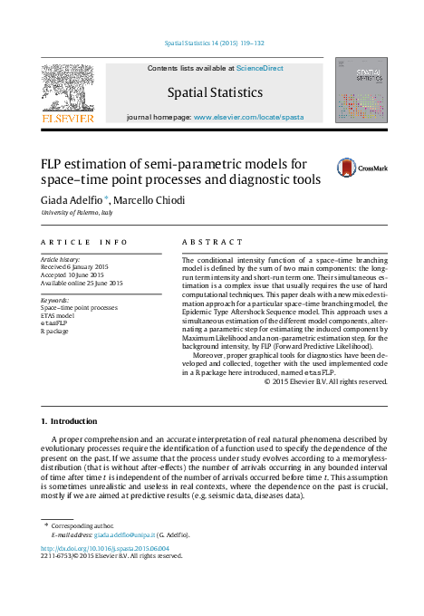 (PDF) FLP estimation of semi-parametric models for space–time point ...