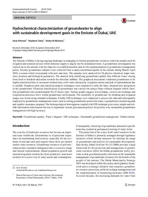(PDF) Hydrochemical characterization of groundwater in the Accra plains ...