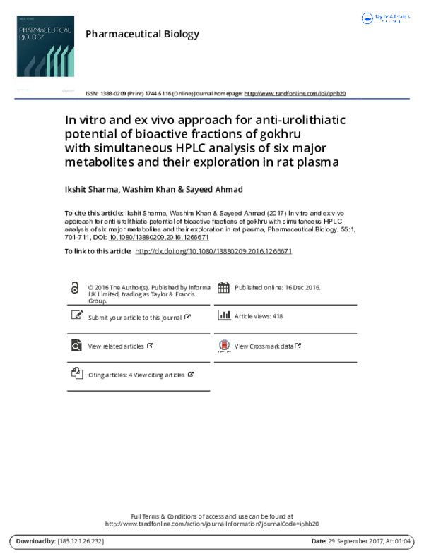 (PDF) In vitro and ex vivo approach for anti-urolithiatic potential of ...