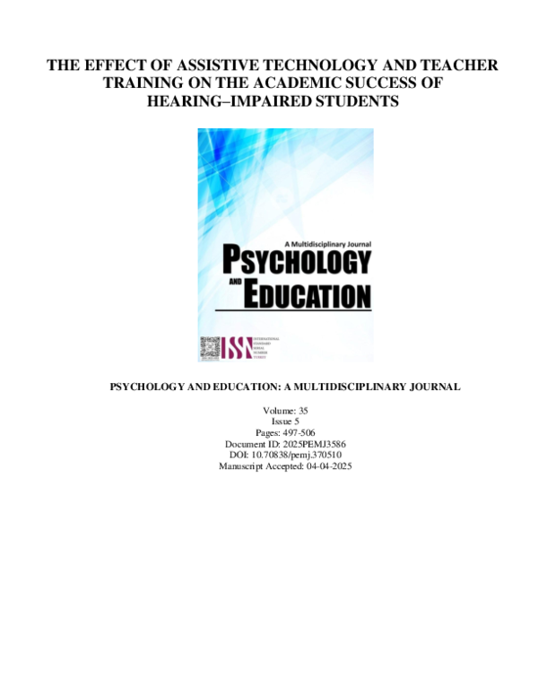 (PDF) The Effect of Assistive Technology and Teacher Training on the ...