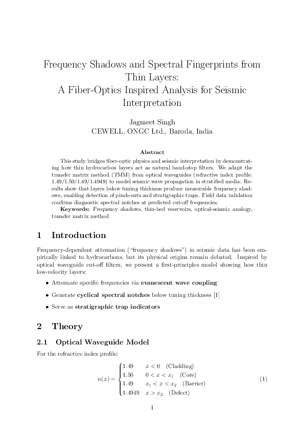 (PDF) Frequency Shadows and Spectral Fingerprints from Thin Layers: A ...