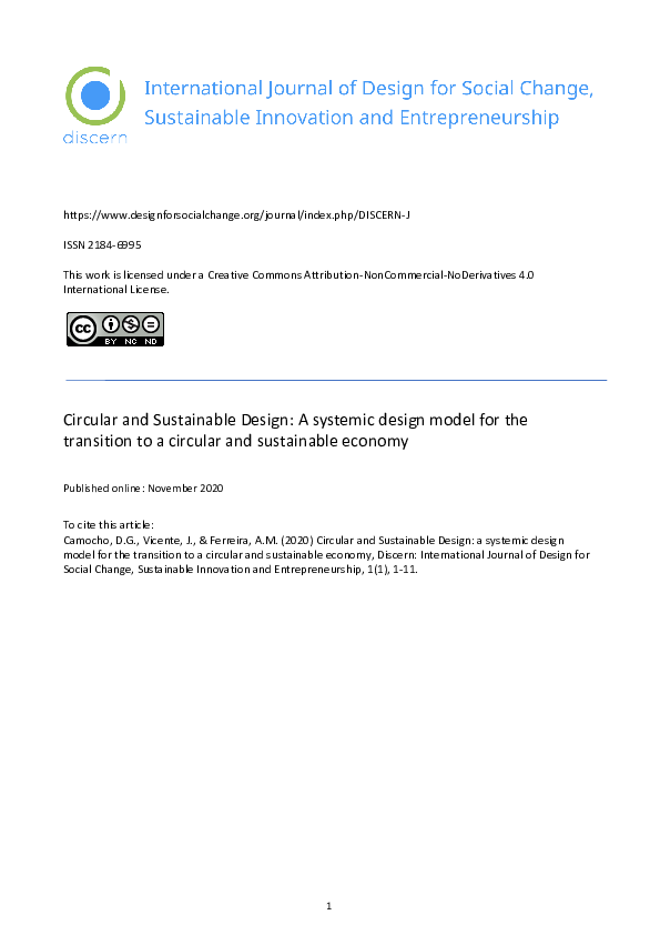 (PDF) Circular and Sustainable Design: A systemic design model for the ...