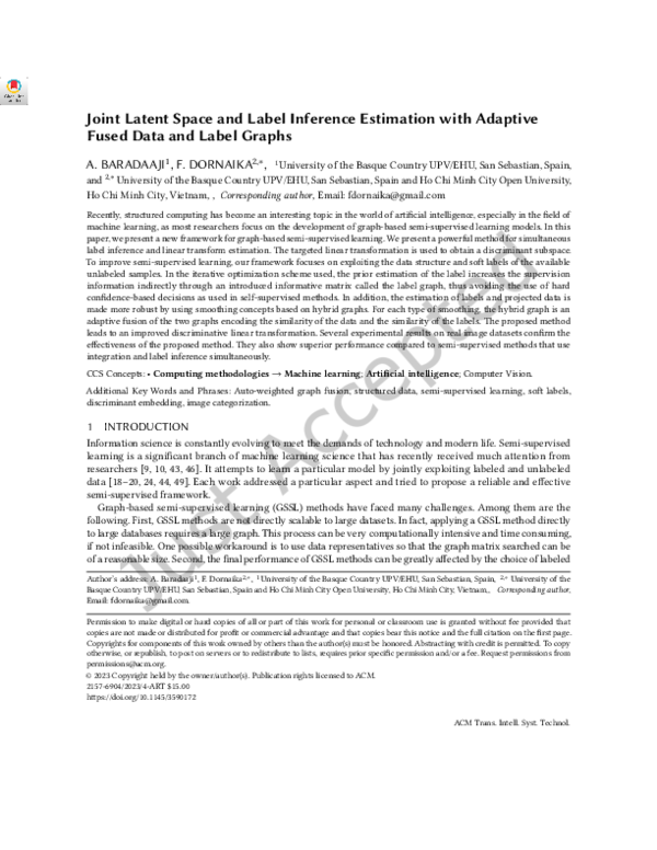 (PDF) Joint Latent Space and Label Inference Estimation with Adaptive ...