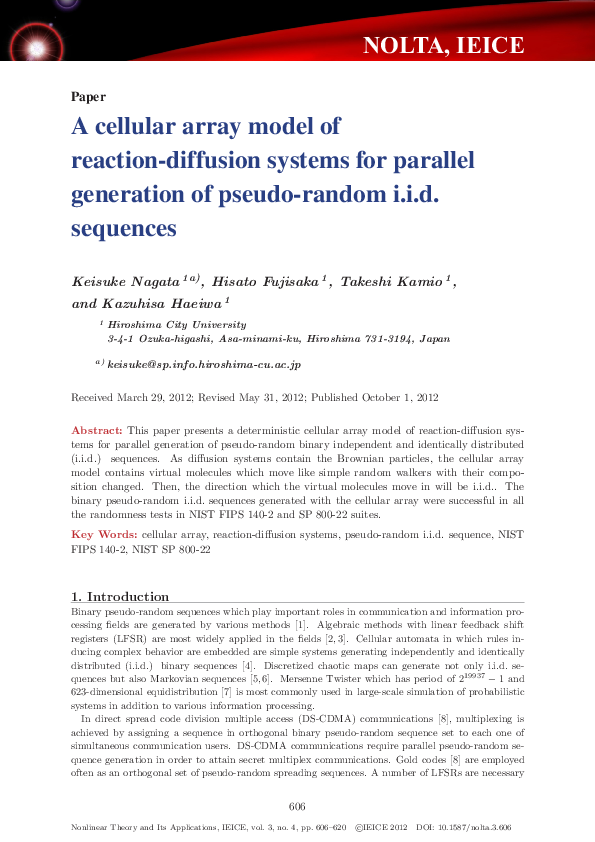 (PDF) A cellular array model of reaction-diffusion systems for parallel ...