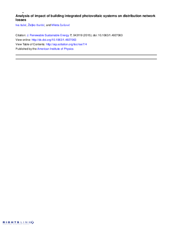 (PDF) Analysis of impact of building integrated photovoltaic systems on ...