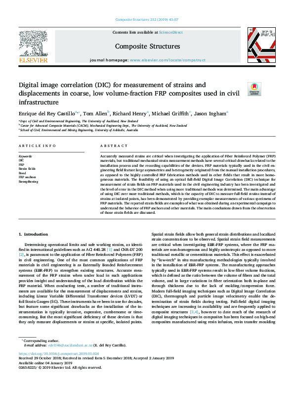 (PDF) Digital image correlation (DIC) for measurement of strains and ...
