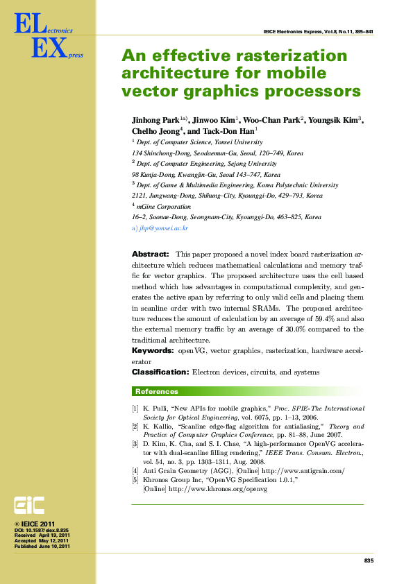 (PDF) An effective rasterization architecture for mobile vector ...