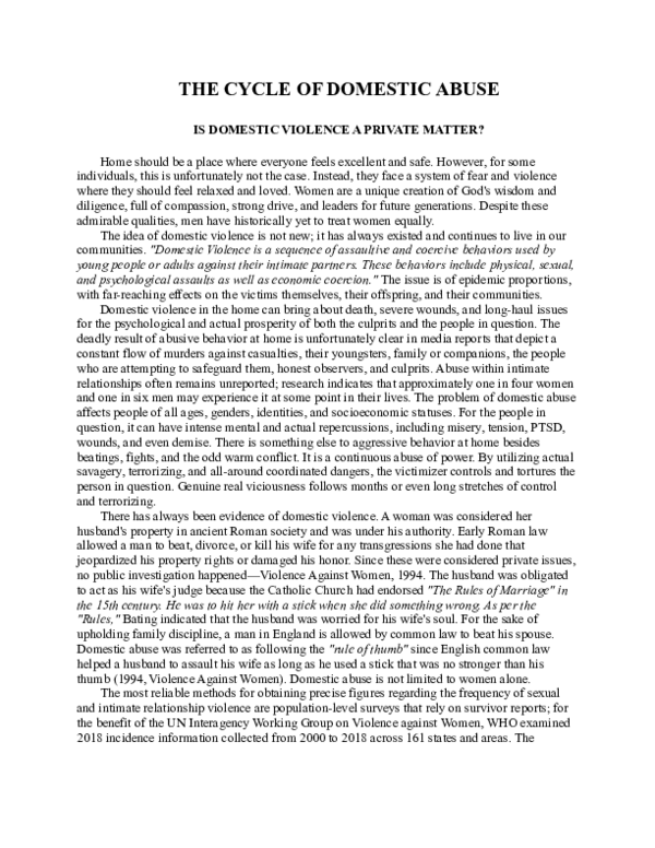 (PDF) THE CYCLE OF DOMESTIC ABUSE