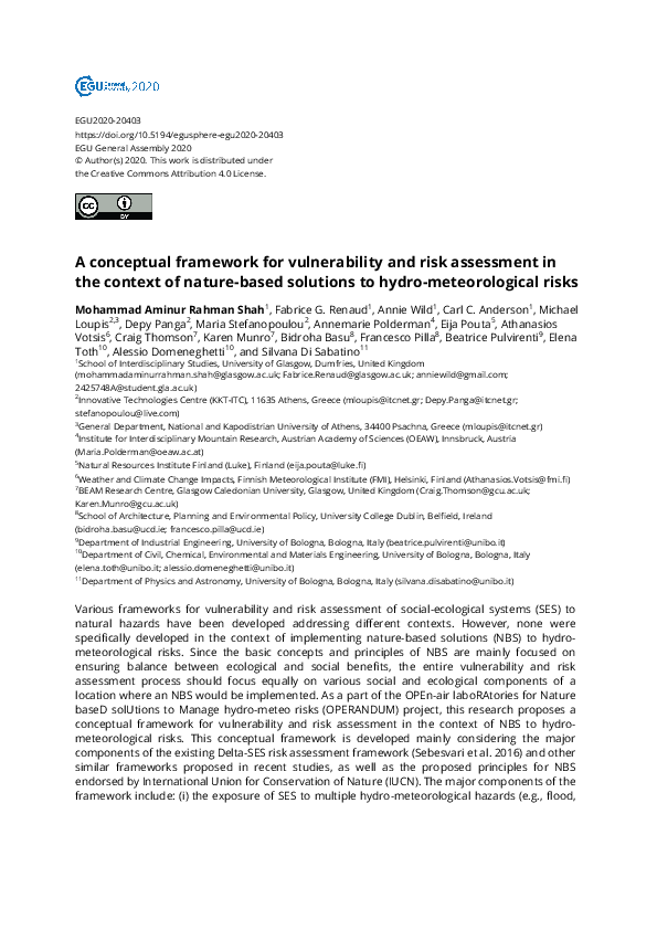 (PDF) A conceptual framework for vulnerability and risk assessment in ...