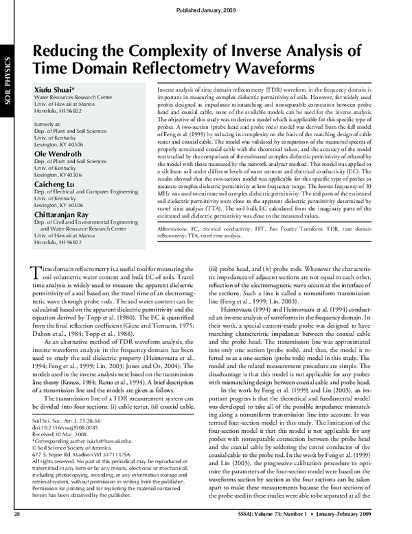 (PDF) Reducing the Complexity of Inverse Analysis of Time Domain ...