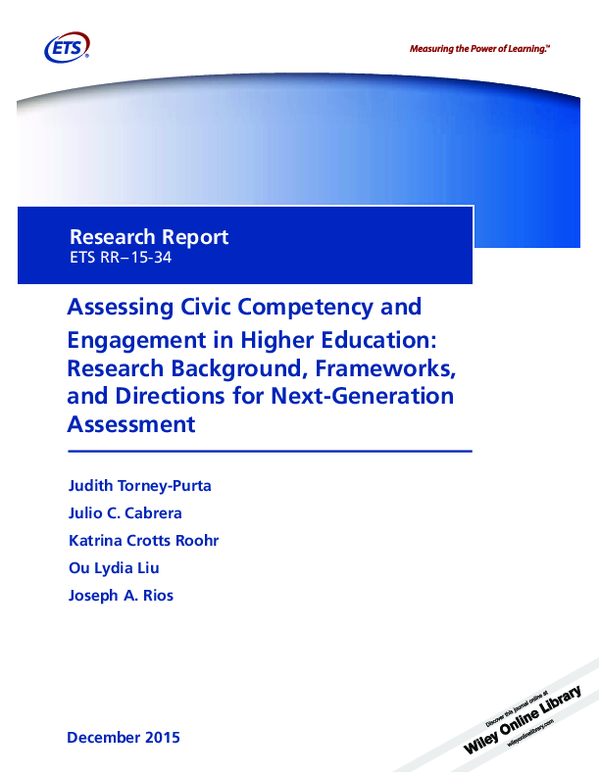 (PDF) Assessing Civic Competency and Engagement in Higher Education ...