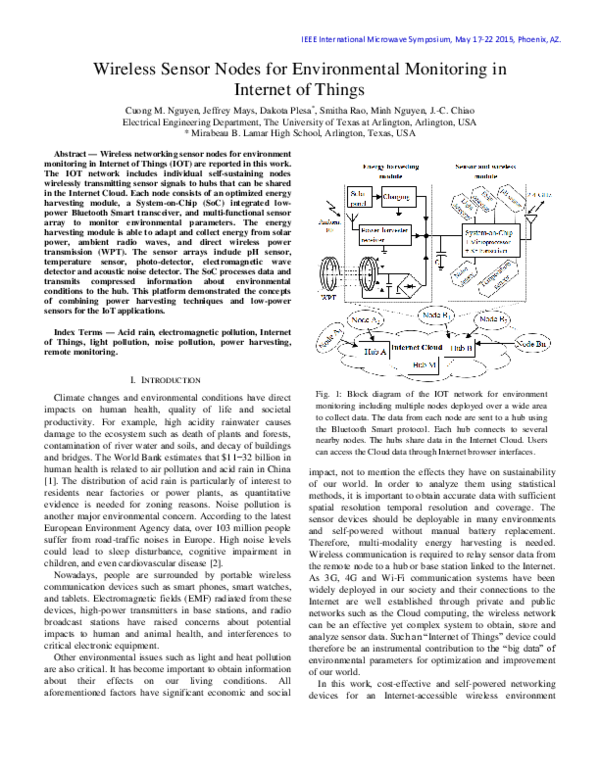 (PDF) Wireless sensor nodes for environmental monitoring in Internet of ...