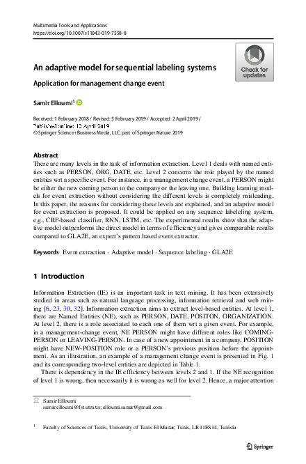 (PDF) An adaptive model for sequential labeling systems