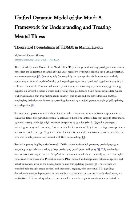 (PDF) Unified Dynamic Model of the Mind: A Framework for Understanding ...
