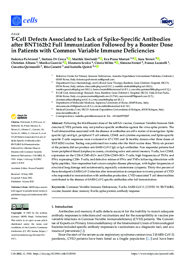 (PDF) T-Cell Defects Associated to Lack of Spike-Specific Antibodies ...