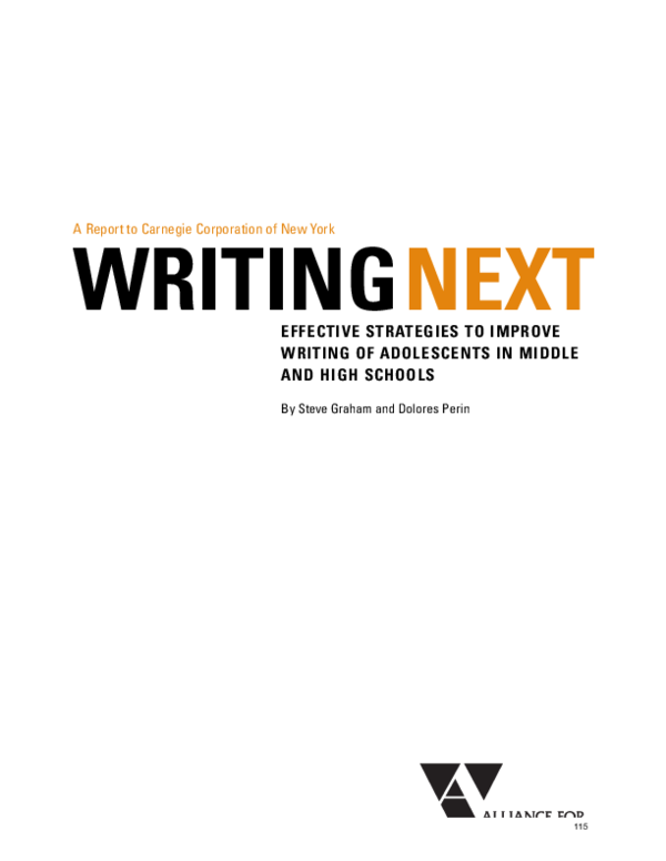 (PDF) Writing Next: Effective Strategies to Improve Writing of ...