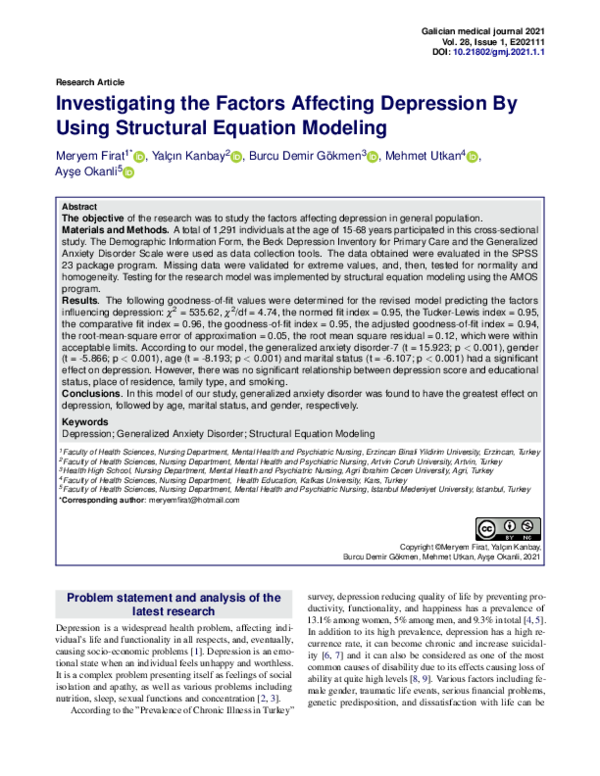 (PDF) Investigating the Factors Affecting Depression By Using ...