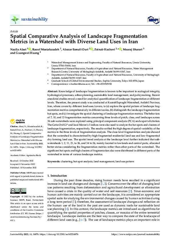 (PDF) Spatial Comparative Analysis of Landscape Fragmentation Metrics ...