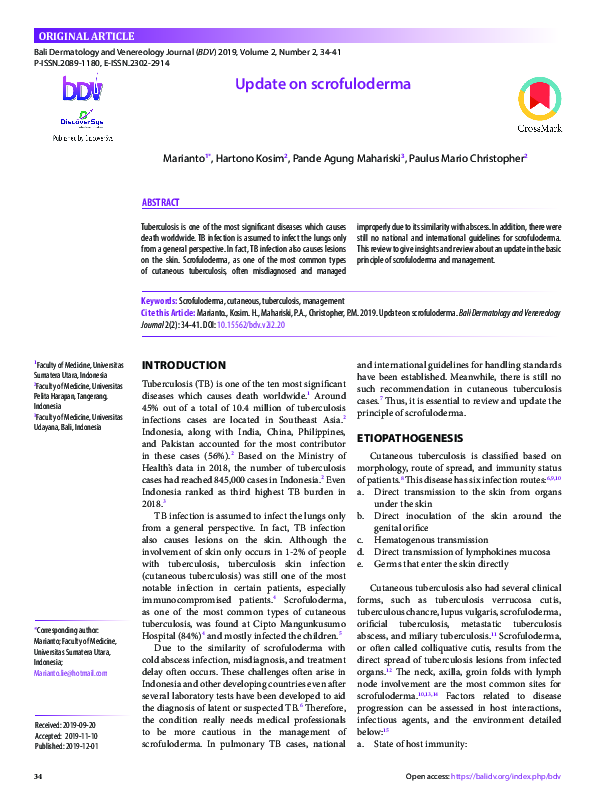 (PDF) Update on scrofuloderma