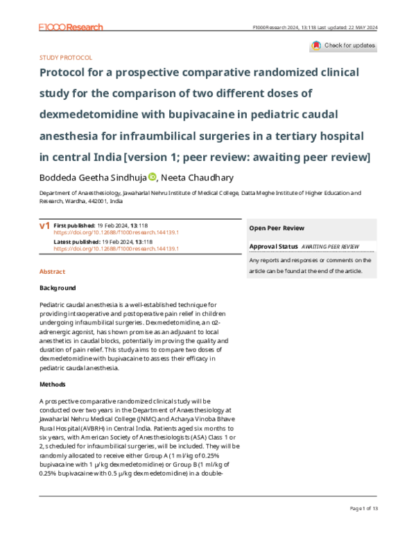 (PDF) Protocol for a prospective comparative randomized clinical study ...