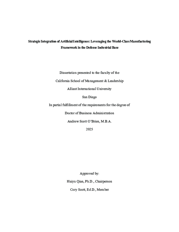 (PDF) Strategic Integration of Artificial Intelligence: Leveraging the ...