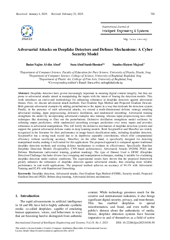 (PDF) Adversarial Attacks on Deepfake Detectors and Defence Mechanisms ...