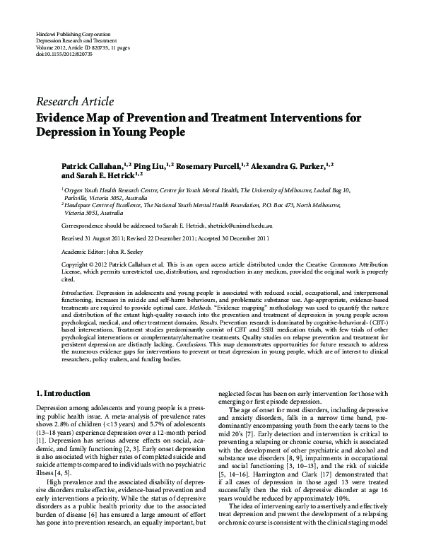 (PDF) Evidence map of prevention and treatment interventions for ...