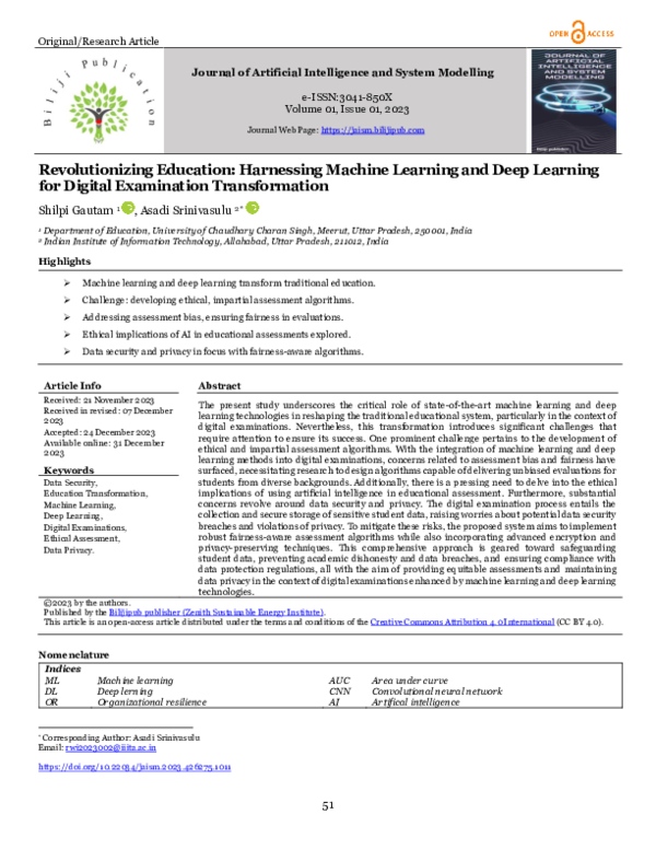 (PDF) Revolutionizing Education: Harnessing Machine Learning and Deep ...