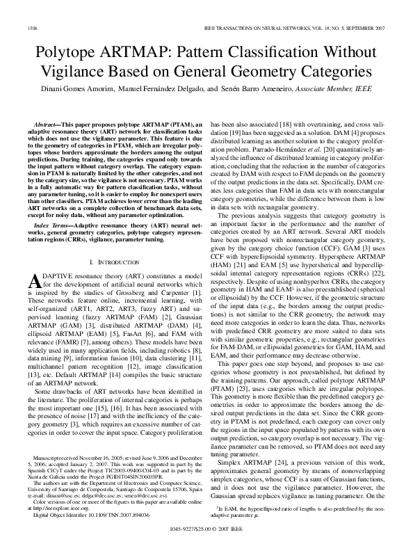 (PDF) Polytope ARTMAP: Pattern Classification Without Vigilance Based ...
