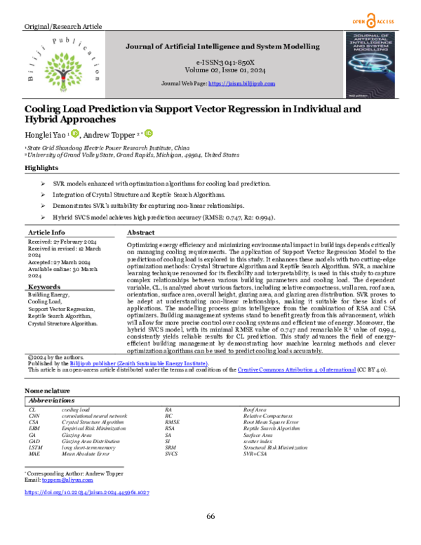 (PDF) Cooling Load Prediction via Support Vector Regression in ...