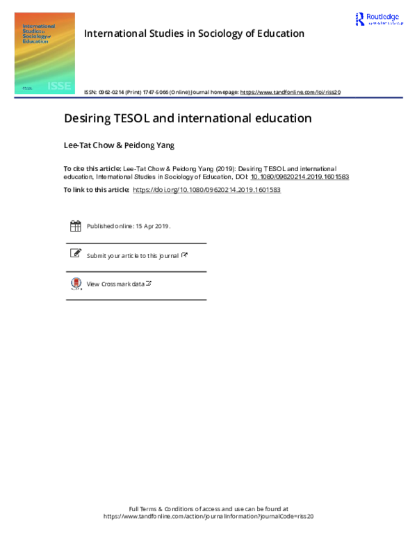 (PDF) Desiring TESOL and international education