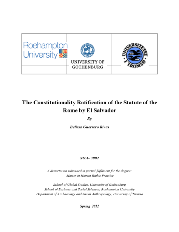 (PDF) The constitutionality ratification of the Statute of the Rome by ...