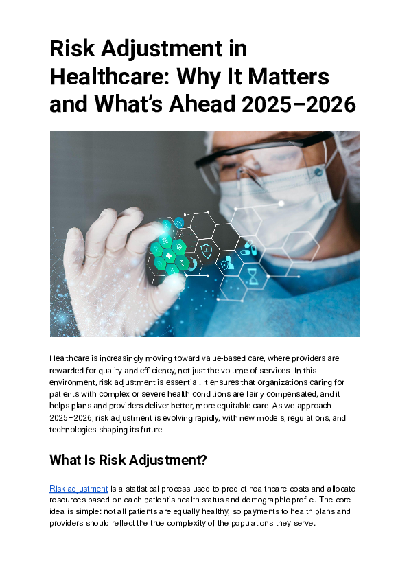 (PDF) Risk Adjustment in Healthcare: Why It Matters and What’s Ahead ...