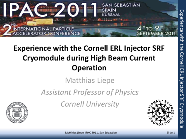 (PDF) Experience with the Cornell ERL Injector SRF Cryomodule during ...