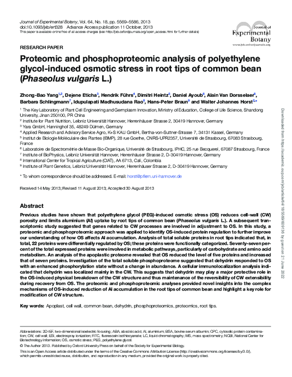 (PDF) Proteomic and phosphoproteomic analysis of polyethylene glycol ...
