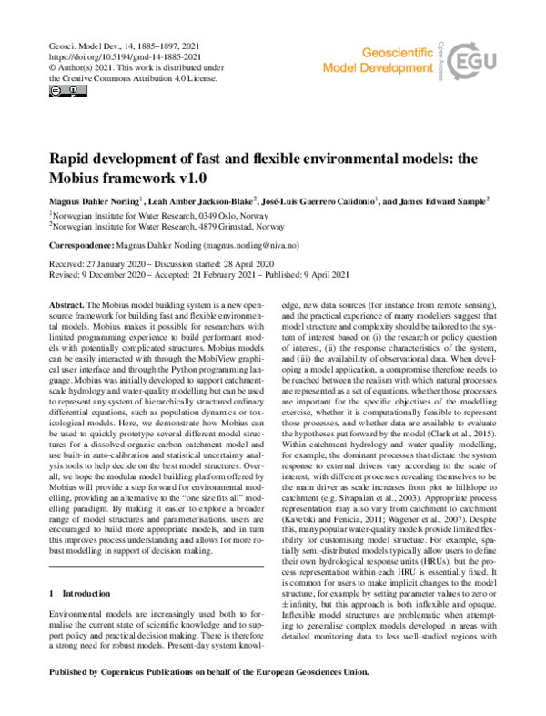 (PDF) Rapid development of fast and flexible environmental models: The ...