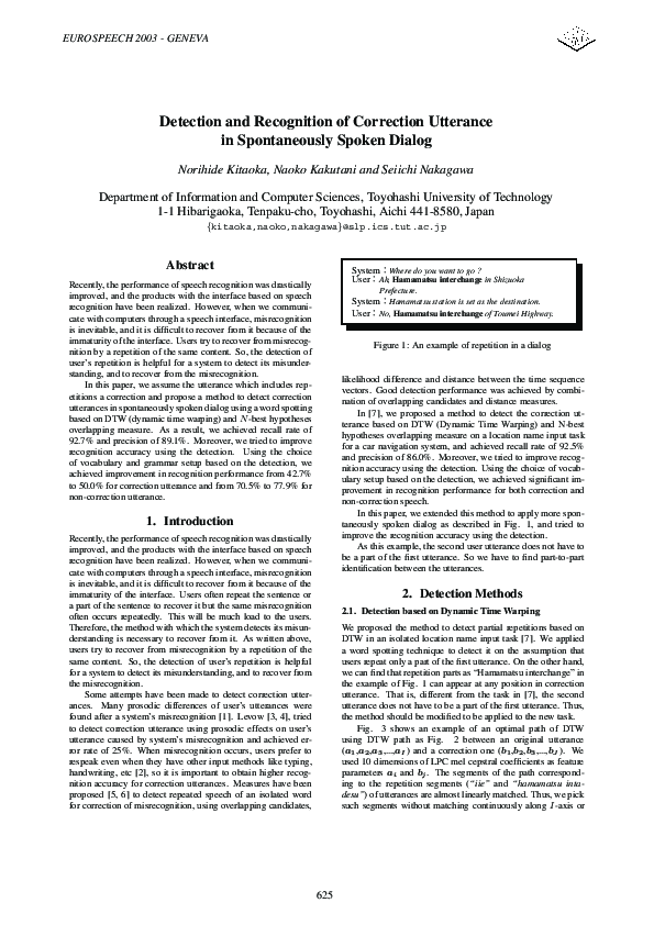 (PDF) Detection and recognition of correction utterances on ...