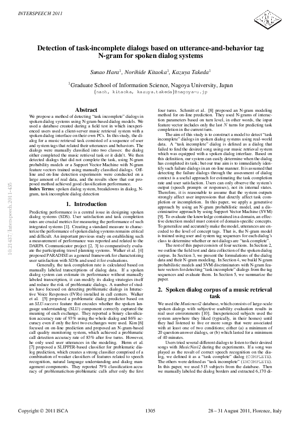(PDF) Detection of task-incomplete dialogs based on utterance-and ...